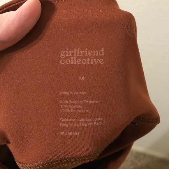 Girlfriend Collective High Rise Compressive Leggings Caramel Orange Brown Medium - Picture 5 of 9